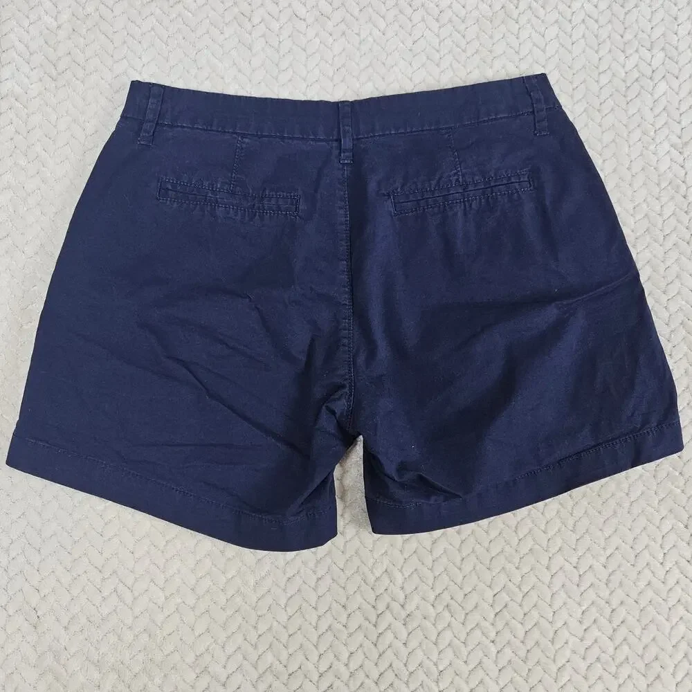Old Navy Everyday Short Women 2 Navy Blue Stretch Cotton Casual Chino Minimalist
